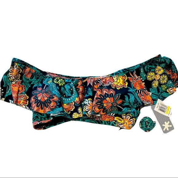 Splendid Farmhouse Ruffled Bandeau Bikini Top Large NWT - Picture 8 of 8